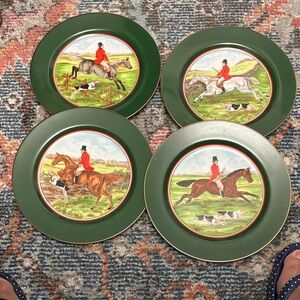 Equestrian Fitz&Floyd Japan  Tallyho Luncheon Plate Set